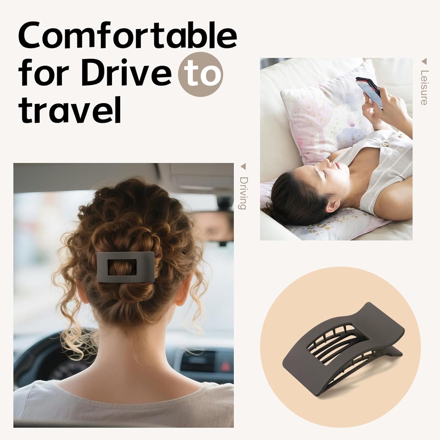 8 Pack French Flat Hair Clips for Women – Large Matte No-Slip Claw Barrettes for Thick & Thin Hair, Strong Hold Styling Accessories (Brown)