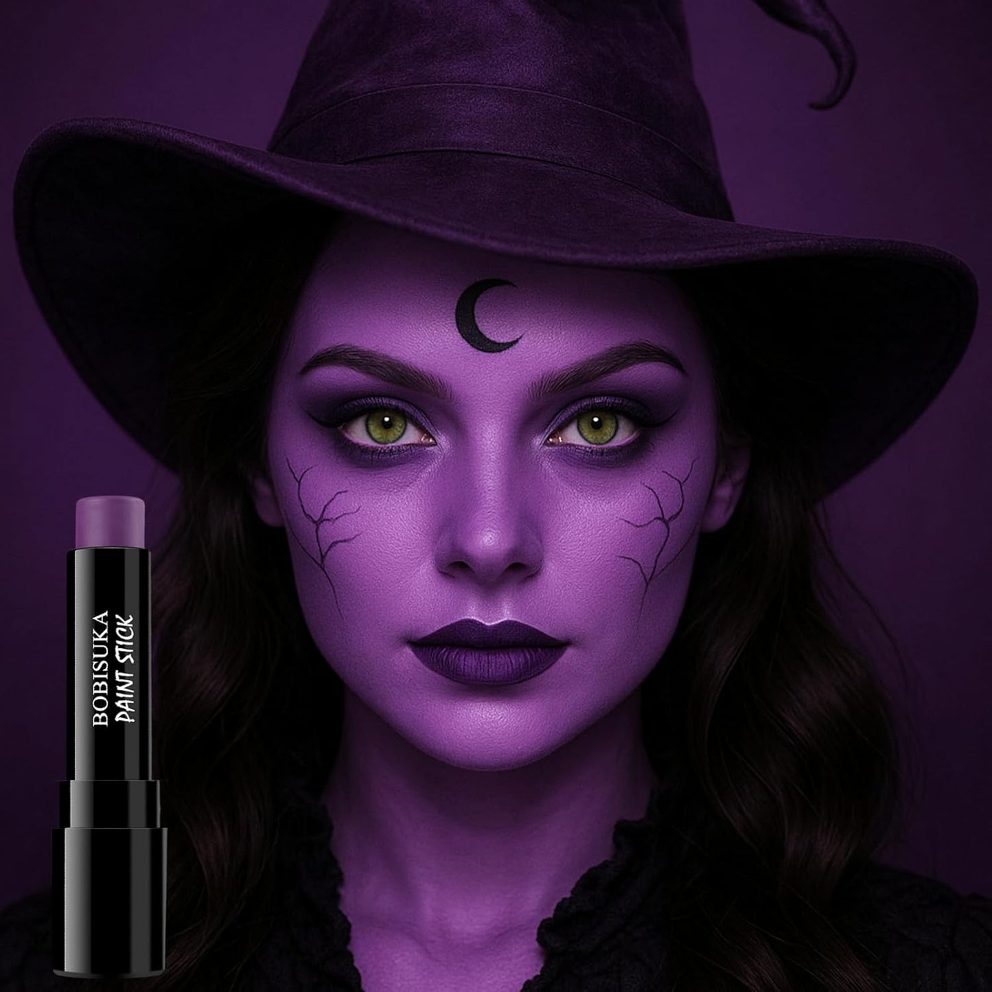 BOBISUKA Purple Face Body Paint Stick, Sports Eye Black for Baseball Football Softball – Waterproof Face Painting for Witch Sorcerer Galaxy Halloween SFX Makeup Cosplay