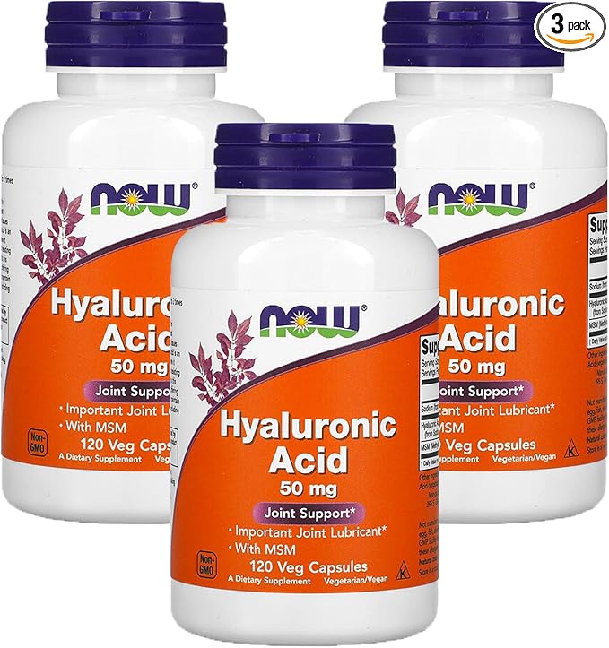 Now Foods Now Foods, (3 Pack) Hyaluronic Acid, 50mg, 120 Veg Capsules