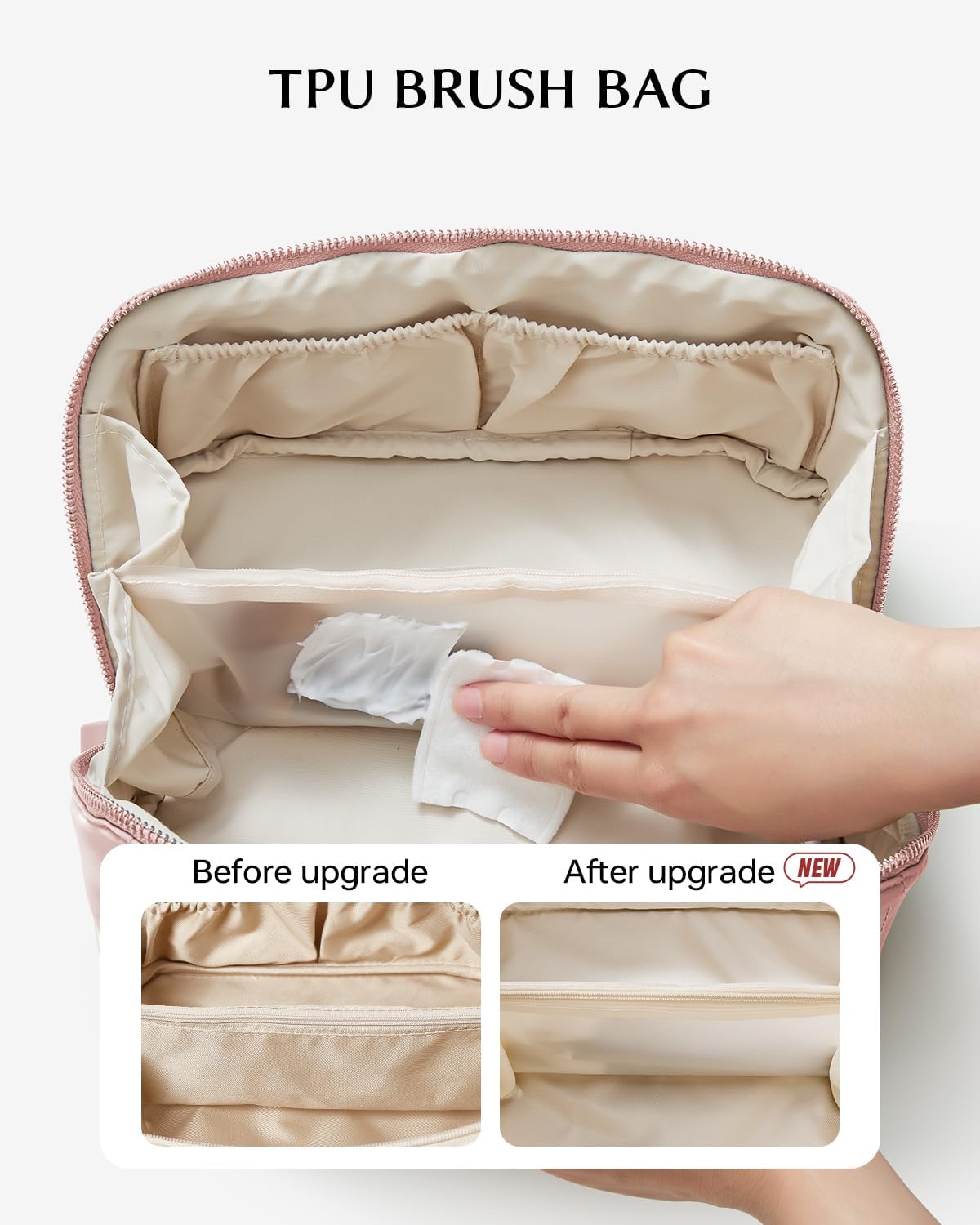 EACHY Travel Makeup Bag,Large Capacity Cosmetic Bags for Women,Waterproof Portable Pouch Open Flat Toiletry Bag Pattern Makeup Bag