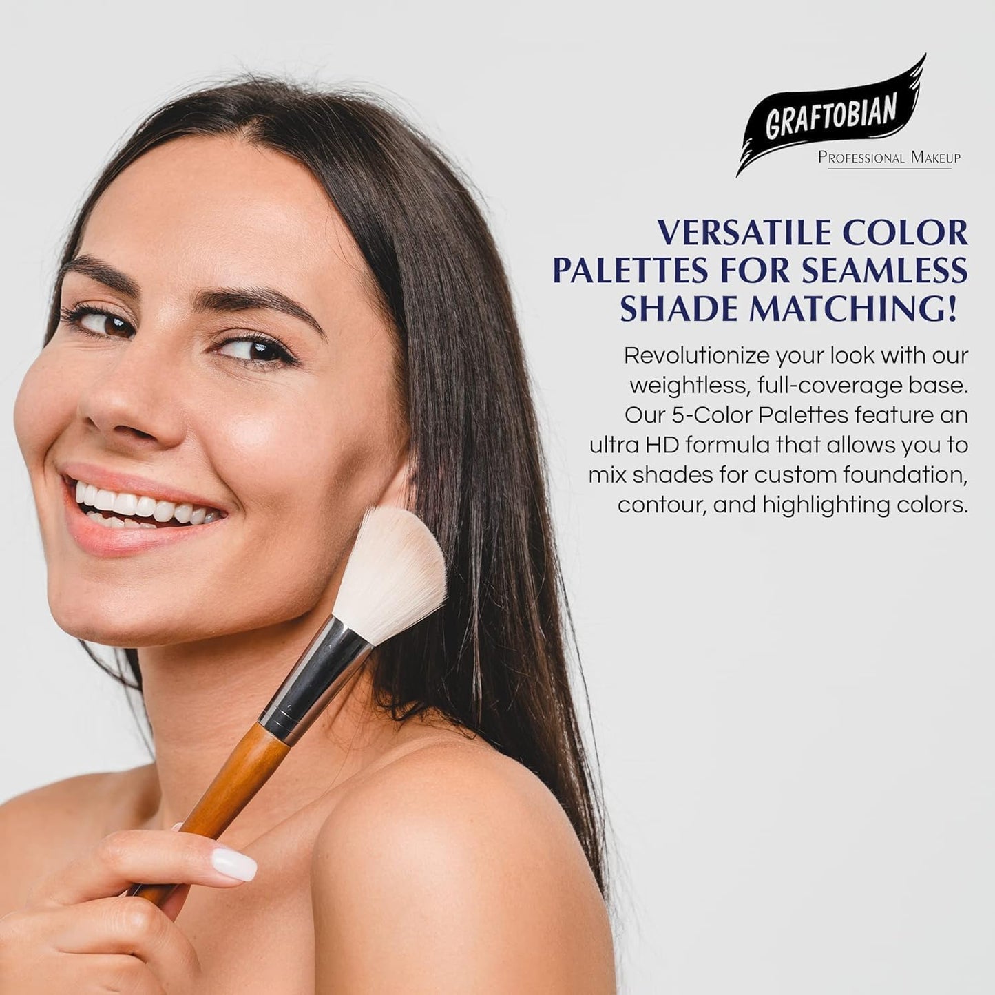 Graftobian HD Glamour Crème Foundation Palette (Neutral #3) - High Definition 5 Color Makeup Palette, Cream Based Foundation Concealer and Contour Palette, Full Coverage - Deep Neutral Skin Shades