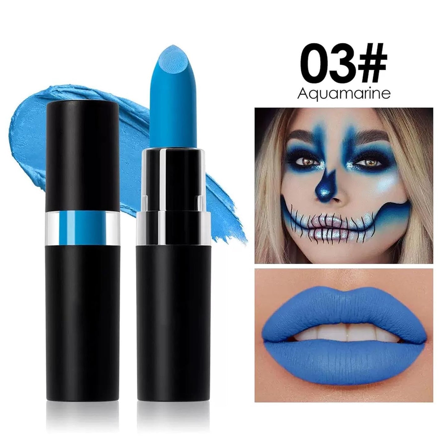 Blue Body Paint, Foundation Cream Makeup, Face and Body Paint Stick for Halloween Joker Zombie Vampire Skeleton Skull Special Effects Mime Makeup (03# Blue)