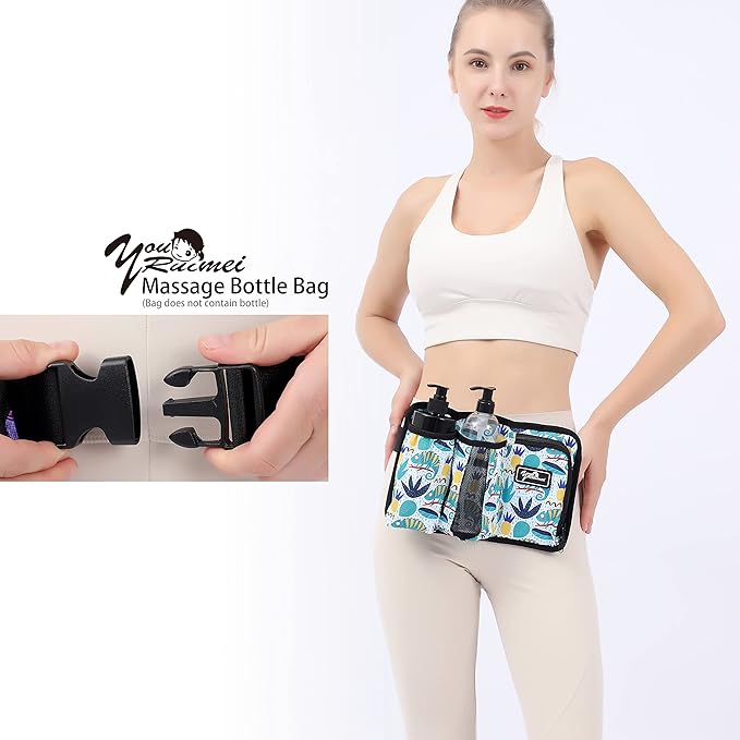 Massage Bottle Bag ，Massage Therapist Holster ，Massage Lotion Holster， Massage Oil Holster（3,bottle， Pattern design）