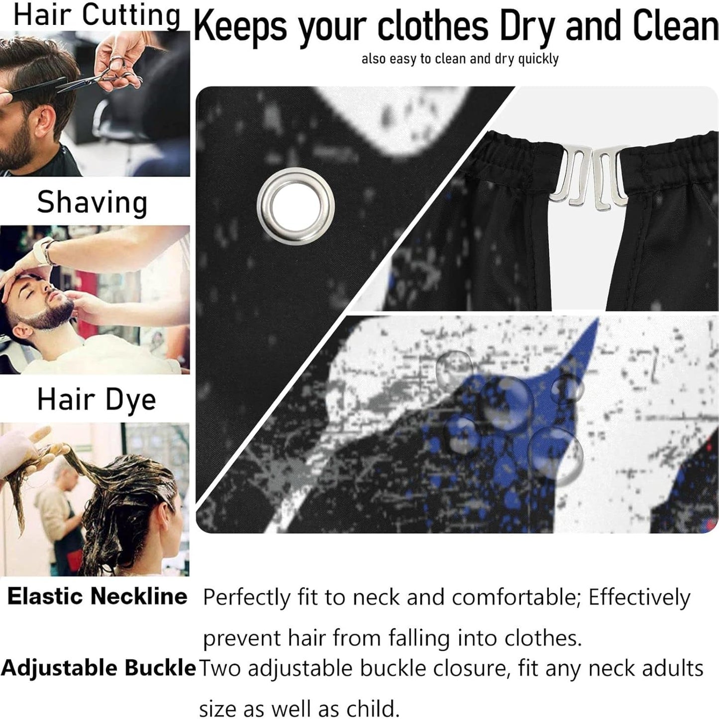 visesunny Barber Cape Hockey Poster Polyester Hair Cutting Salon Cape Apron Anti-Static Haircut Water-Resistant Shaving Cloth Beard Shaving Bib Hairdressing Cape