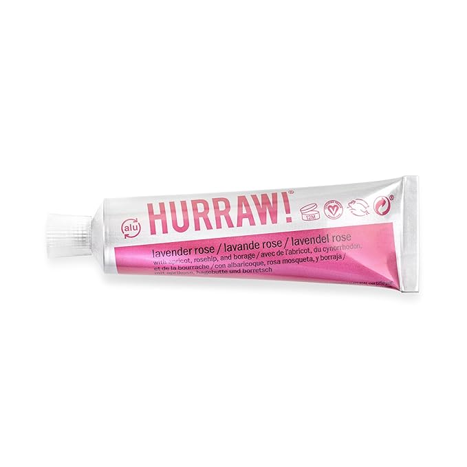 Hurraw! Balmtoo Squeezable Balm, Lavender Rose: Thick, ultra-moisturizing. Anywhere application. Body, face, lips, neck, fingers, toes. 1 tube = 7 sticks of lip balm. Natural, Organic. Made in USA