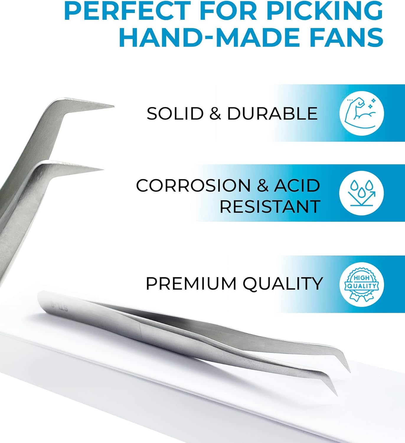 Stacy Lash STL-9 Eyelash Extension Tweezers/Precision Tool for Volume Extensions & False Lashes Application & Premade Fans/Curved Tweezer Tip/Beauty Accessories/Eyelashes Supplies