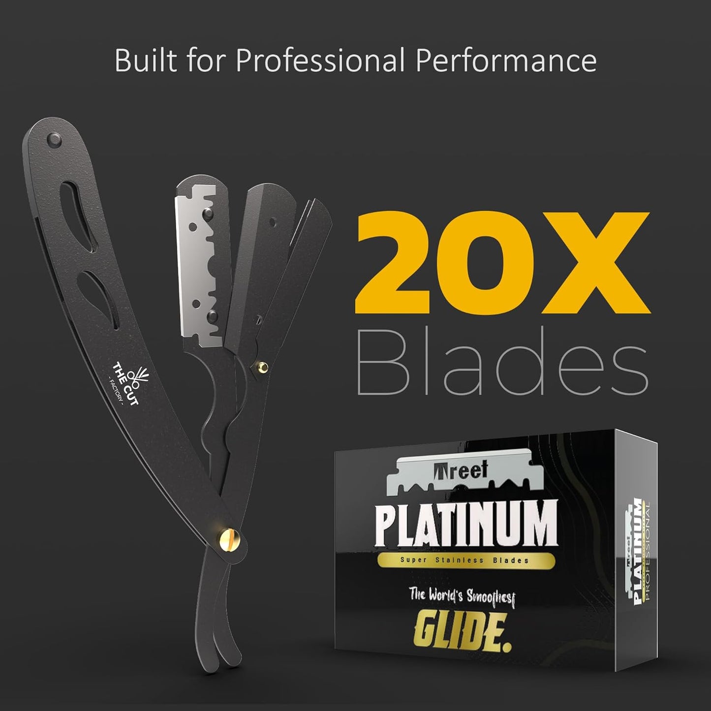 The Cut Factory- Pro Line Extremely Sharp Razor Edge Hair Cutting Scissors Ofset Handle Hair Scissors (BLACK)