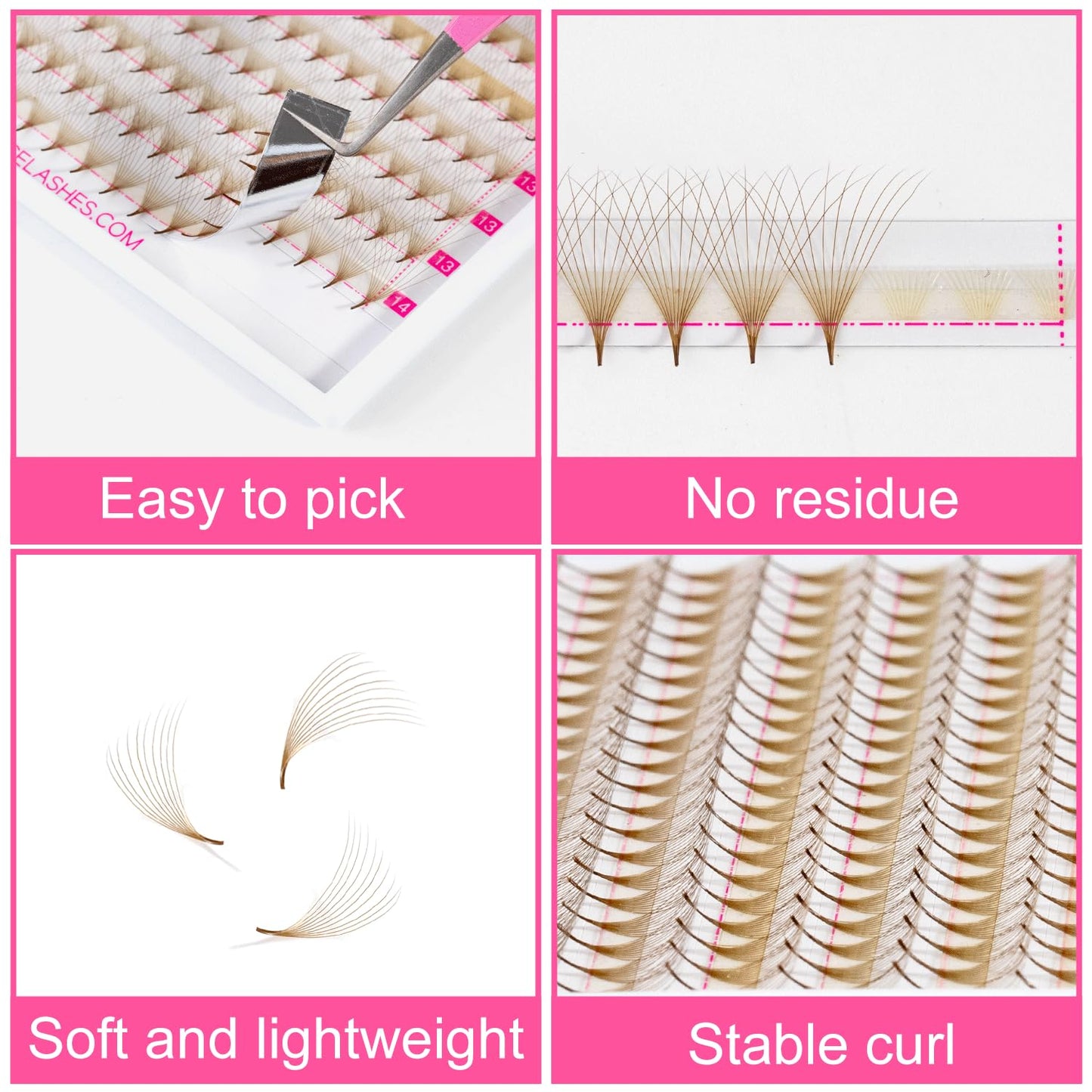 TDANCE Premade Fans Eyelash Extensions 320 Fans Pre Made Fans Lash Extensions Middle Stem Heat Bonded Premade Lash Fans Volume Lash Extensions(320-BROWN-10D-0.07-D-8-15mm)