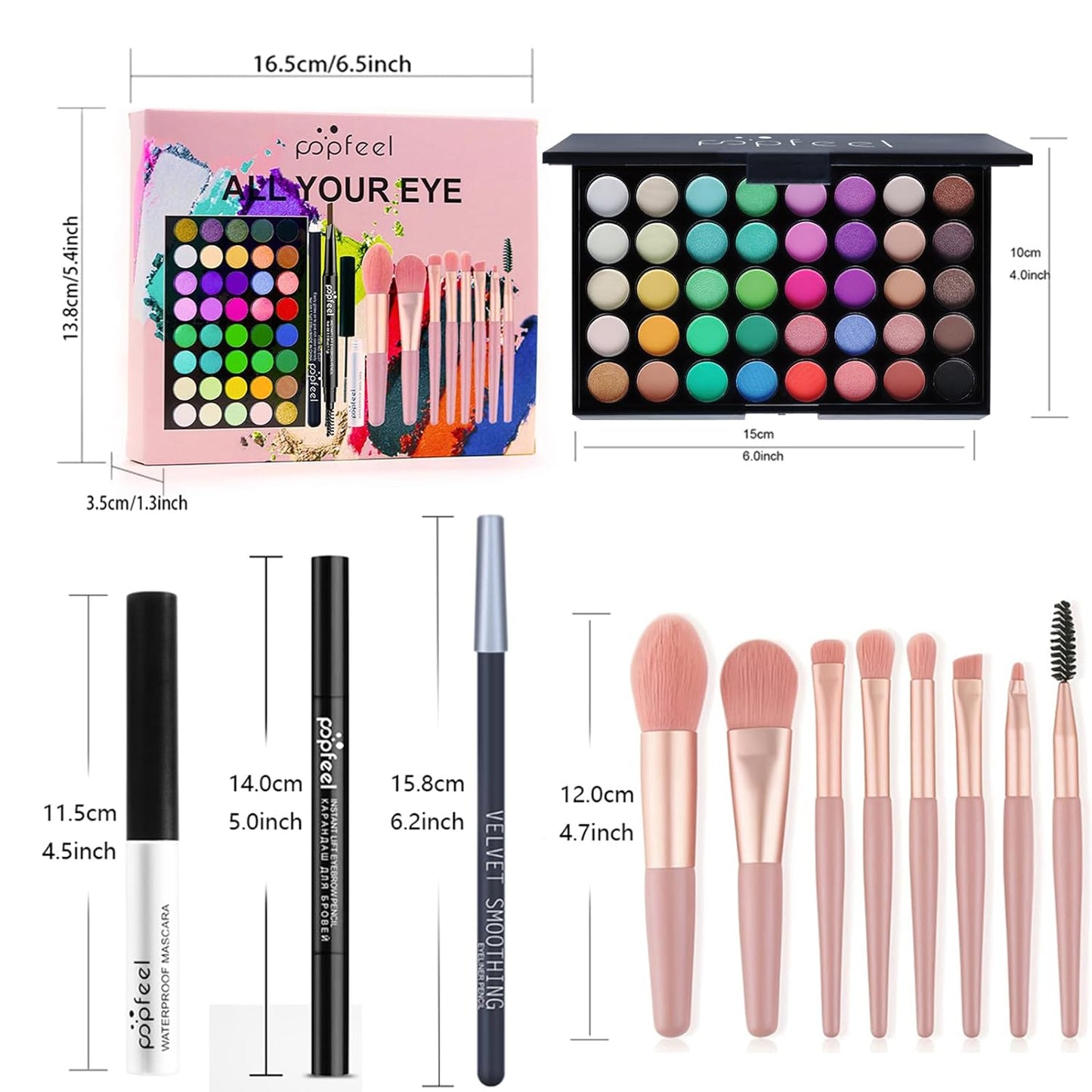 FantasyDay All in One Makeup Kit for Women Full Kit Girls Makeup Gift Sets Xmas Essential Bundle Include Eyeshadow Palette Lipstick Blush Concealer Eyeliner Mascara Foundation Brush Eyebrow Pencil