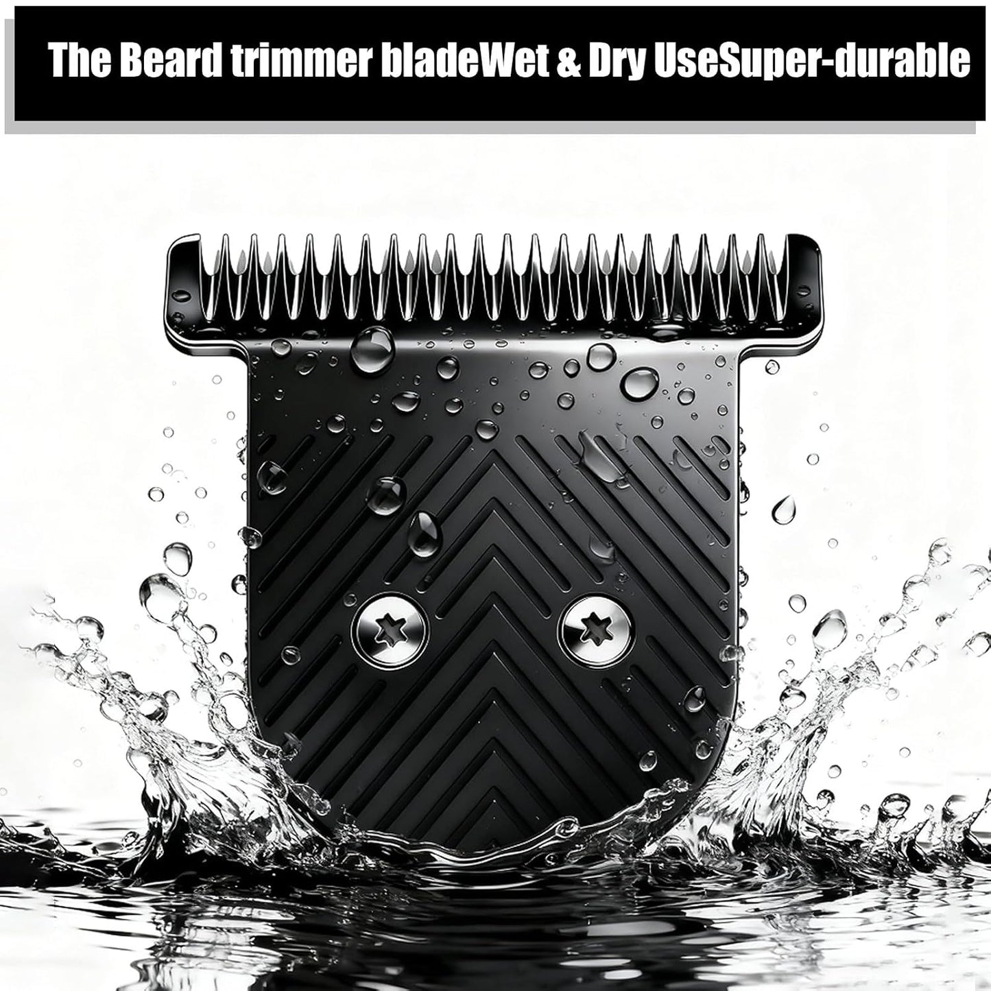 Premium Stainless Steel T Blade Replacement for MANSCAPED The Beard Hedger Replacement SkinSafe Trimmer Blade for Precision Facial Hair Trimming (Black-2)