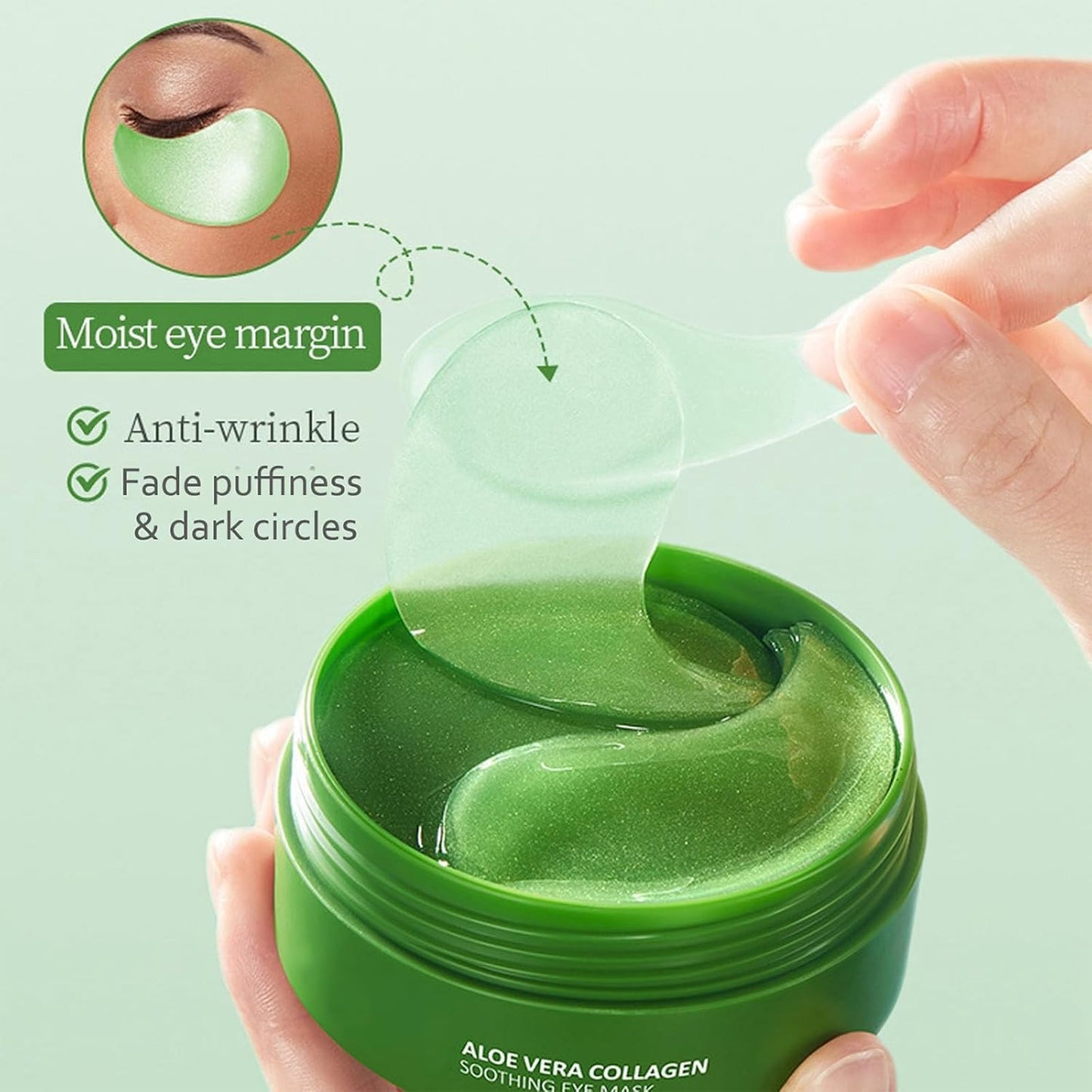 Under Eye Patches - 60 PCS Aloe Vera Eye Masks for Dark Circles and Puffiness, Hydrating Eye Mask Skincare, Eye Patches for Women, Stocking Stuffers, Refresh Your Skin, Reduce Wrinkles and Fine Lines