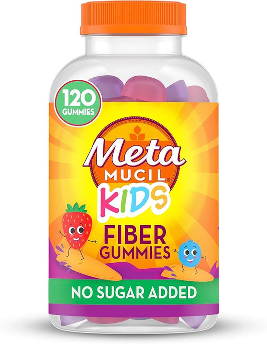 Metamucil Kids Fiber Supplement Gummies, No 5g Prebiotic 120ct Gummies