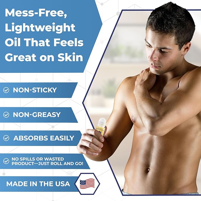 Natural Nerve Comfort Roll-On Oil 1.7oz – Fast-Absorbing with Rosehip, Frankincense and Myrrh - Soothing Support for Neck, Back & Joints – Lightweight and Non-Greasy