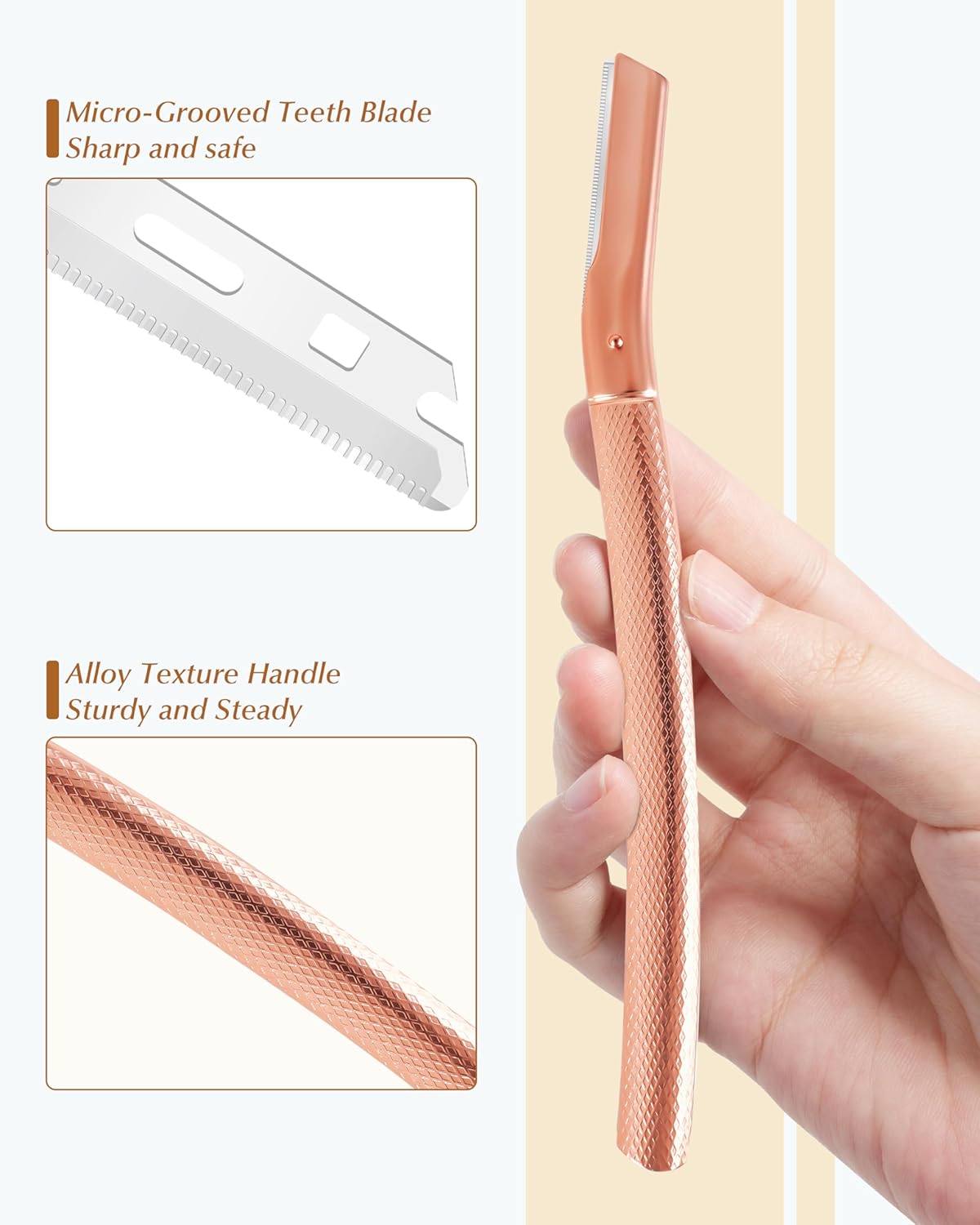 Dermaplaning Tool for Face Professional, Facial Razors for Women Face with 20 Blade Refills, Eyebrow Razor for Women and Men, Pink