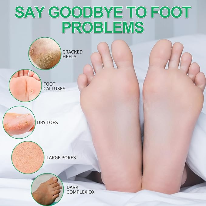 Pedicure Kit Foot Soak Set: Bubble Salt, Sugar Scrub, Massage Mask, Massage Lotion in a Box, 4 Step Foot Spa Kit for Dry Feet,Tired Feet（3 Set Eucalyptus)