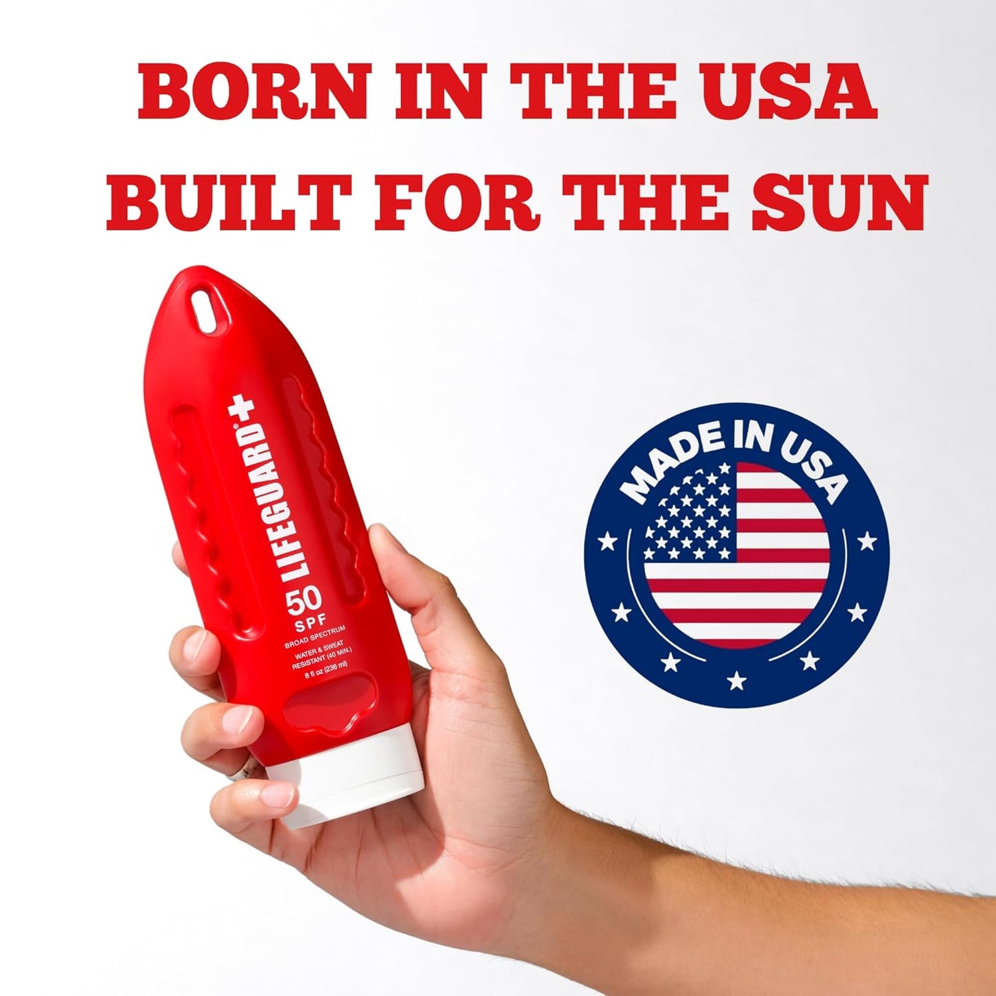 Lifeguard SPF 50 Sunscreen Lotion - Daily Broad Spectrum Face and Body Sunscreen, No White Cast, Hydrating Finish, For All Skin Types, Water Resistant, Reef Safe - 8 fl. oz.