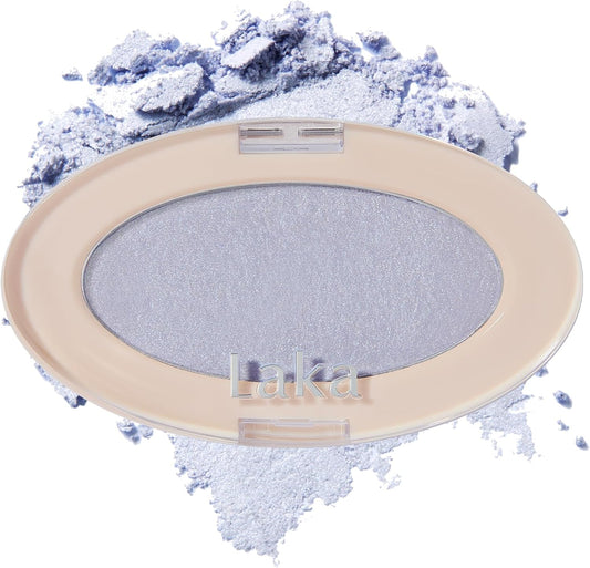 Laka Dream Beam Highlighter, Hydrating Powder Highlighter with Hyaluronic Acid & Chamomile for Radiant, Long-Lasting Glow, Glass Skin, Vegan, K-Beauty (#03 Water Beam)