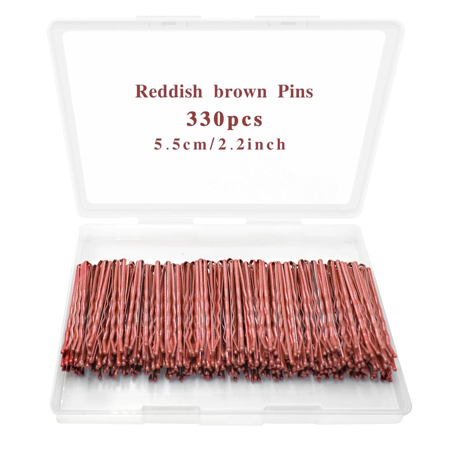 Reddish Brown Bobby Pins 330 Ct, YINGFENG 2.2Inch High Gloss Bobby Hair Pins for Styling, Comfortable, Lock In Style, Pain Free Hair Accessories for Women & Men, All Hair Types