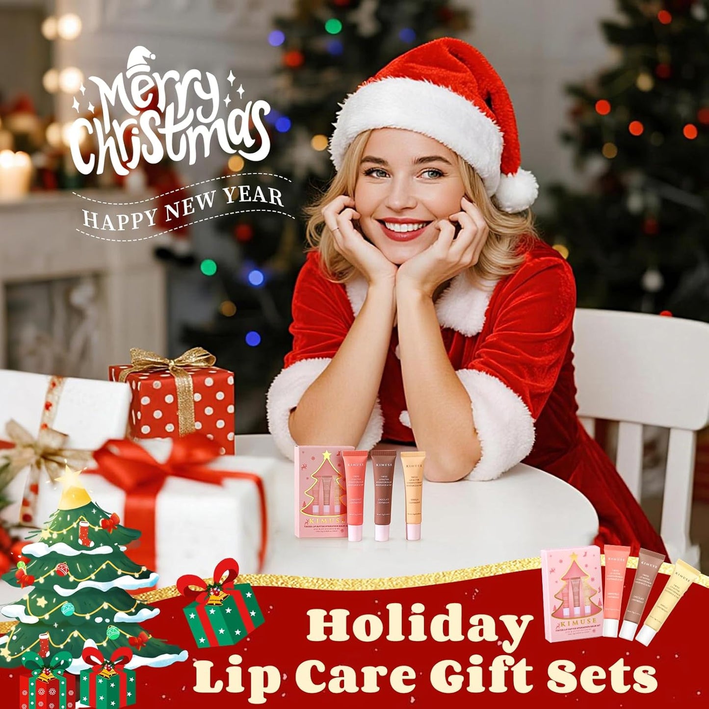 KIMUSE 3 Pack Tinted Lip Butter Hydration Balm, Hydrating Lip Treatment with Hyaluronic Acid & Vitamin E, Tinted Lip Balm for Instant Moisture, Shine & Hydration, Supple Lips, Vegan & Cruelty-Free