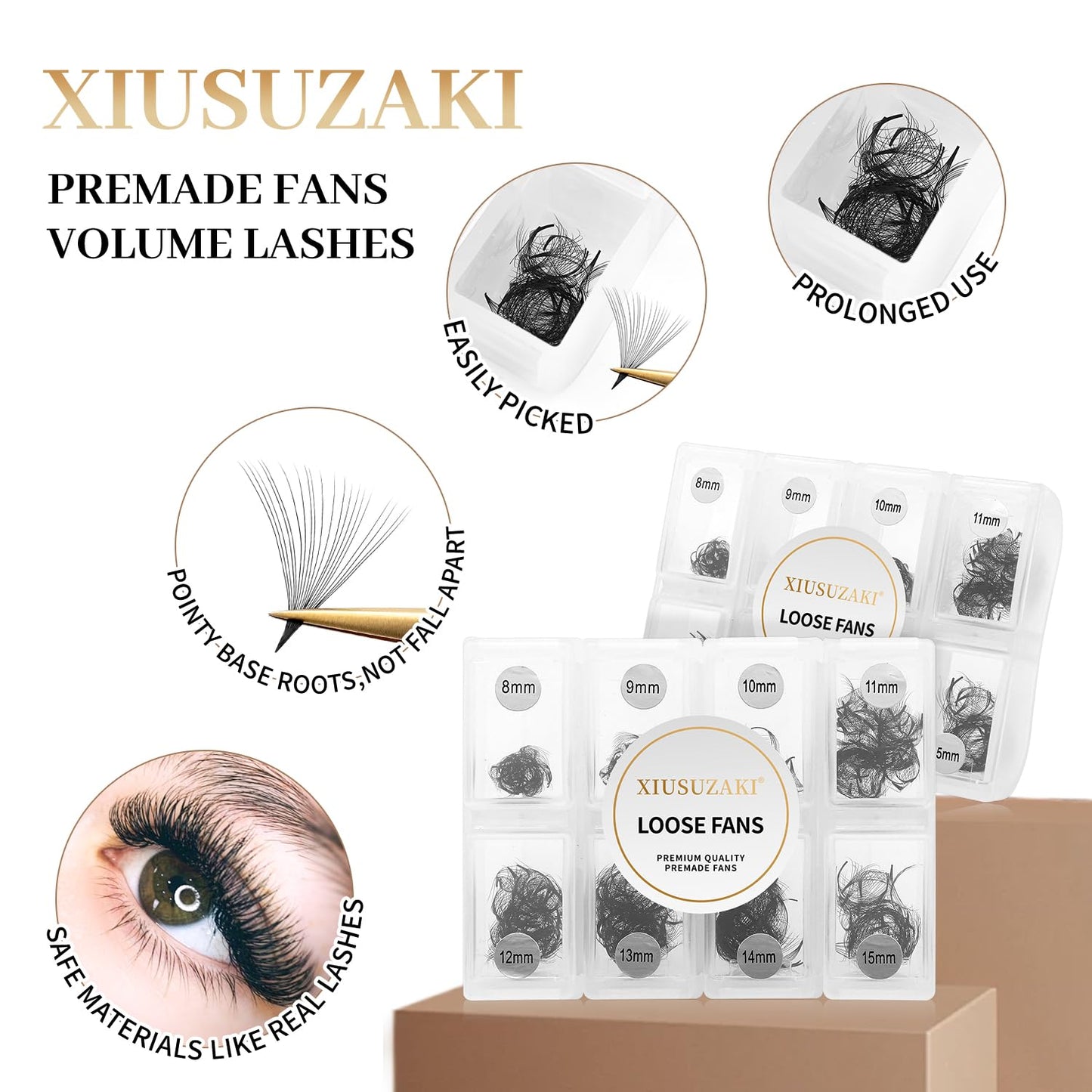 Premade Fans Eyelash Extensions 600 Fans 20D Premade Lash Fans Volume Lash Extensions 0.07 Thickness Eyelash Extension C Curl Mix 13-20mm Fluffy Soft Handmade Loose Fan(600Fans-20D-0.07-C,13-20mm)