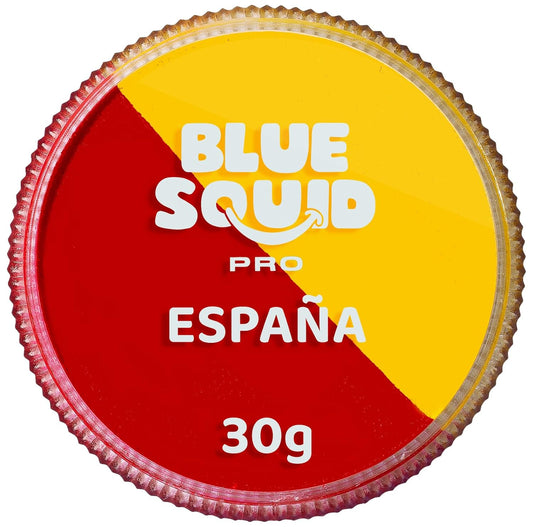 Blue Squid Face Paint Water Based Single Cake Professional Face Paint & Body Paint - Water Activated, Kids Adults Face Painting for Costume, Halloween Makeup, Cosplay - Red & Yellow Face Paint 30g