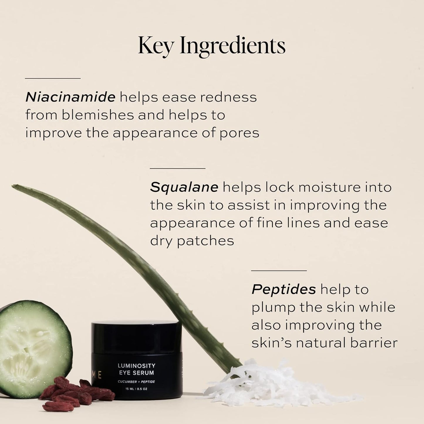 DIME Beauty Luminosity Eye Serum, Eye Cream Treatment With Caffeine for Dark Circles and Puffiness, 0.5 oz / 15 mL