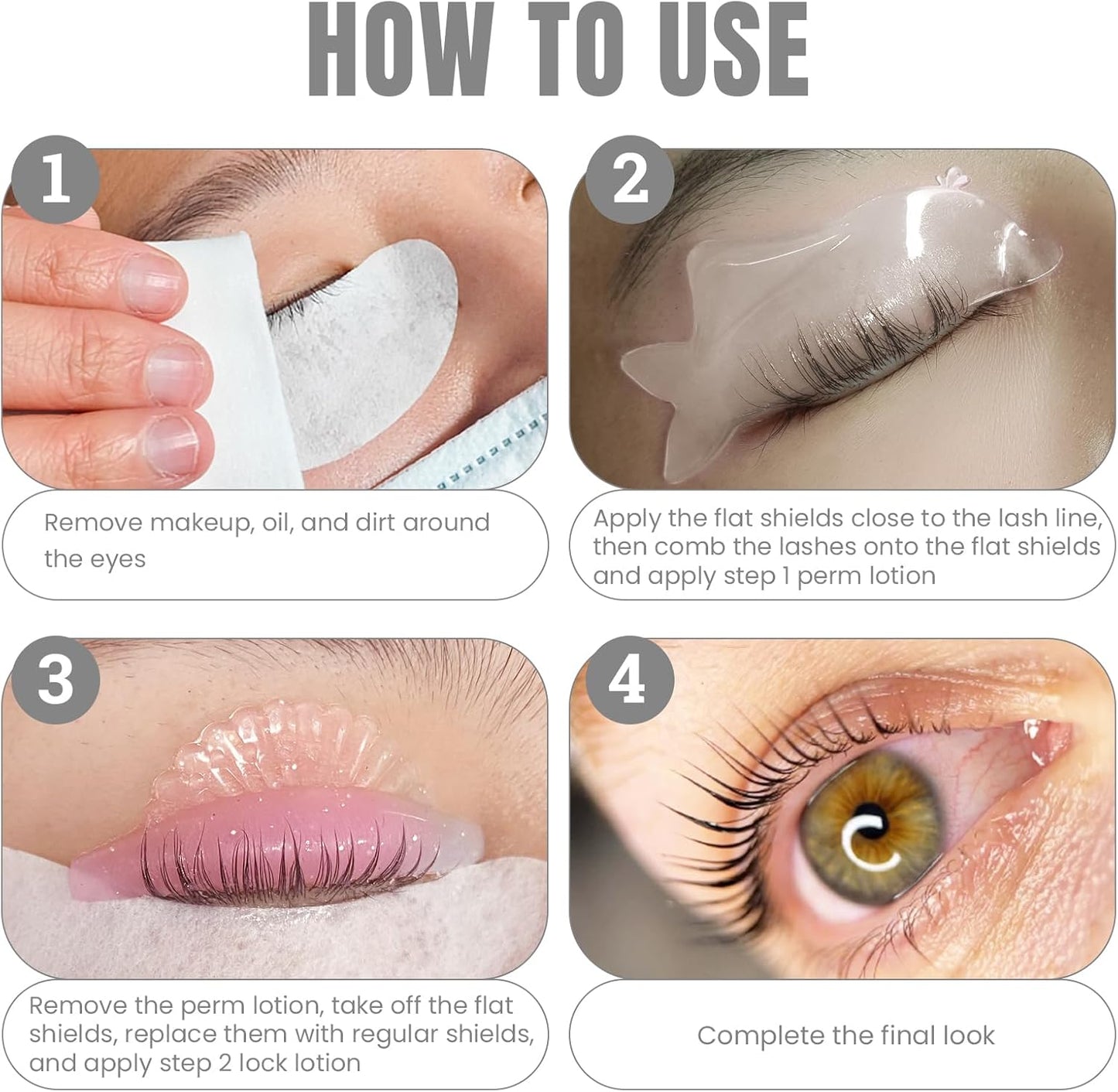 Libeauty Flat Lash Lift Shields, Ultra Thin Korean Flat Shields for Step 1 Perm/Lift, Flexible Use as Eye Patches or Lift Ribbon, Dolphin-Shaped Design for Easy Pick Up Clear