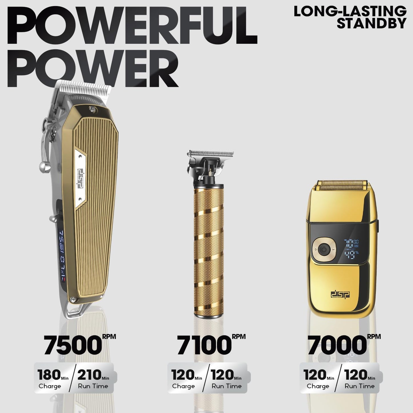 DSP® Professional Barber Clippers Set for Men - Cordless Bald Shaver Men Clippers and Trimmers Set - All in one Complete Kit