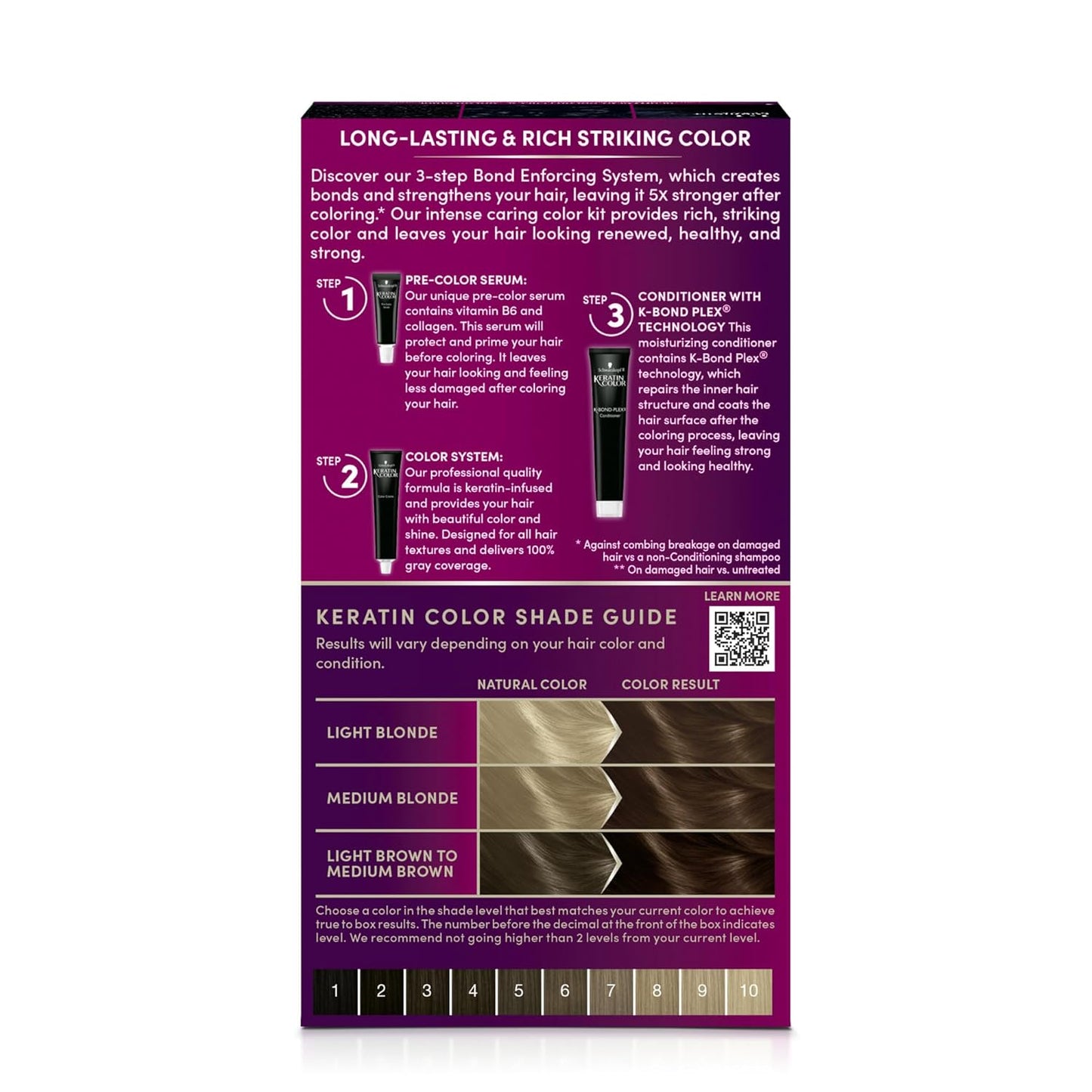 Schwarzkopf Keratin Permanent Hair Dye Cream, 6.64 Champagne Brown, Professional Quality Color for Up to 100% Gray Coverage, Bond Enforcing System