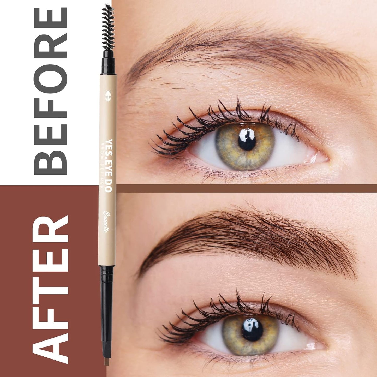 Black Eyebrow Pencil, Micro Eyebrow Pen Black for Natural Hairlike Strokes, Ultra Precise Automatic Brow Definer Pencil, Sweatproof & All Day Wear, YES.EYE DO