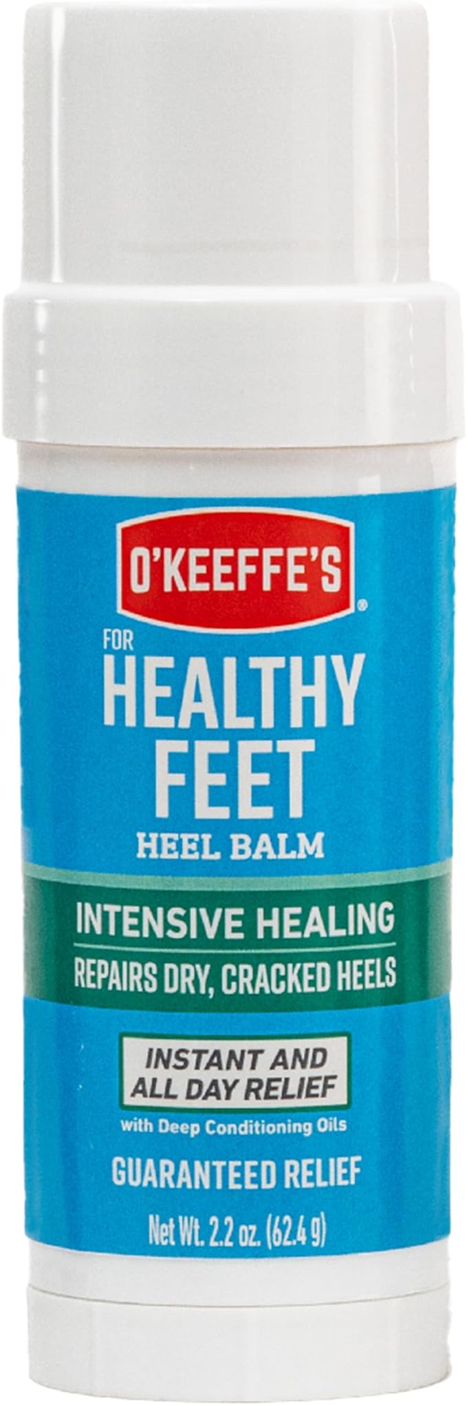O'Keeffe's for Healthy Feet Intensive Healing Balm; Guaranteed Relief for Extremely Dry; Cracked Feet; Heel Balm that Instantly Fills Dry; Cracked Heels; 2.2oz Balm Stick; (Pack of 1)