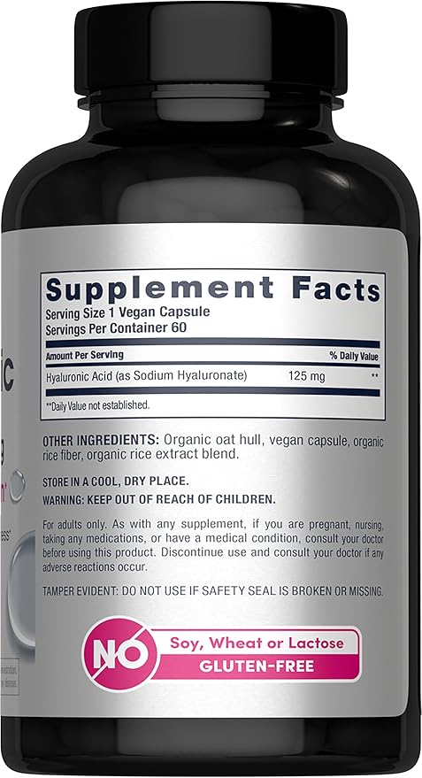 NeoCell Hyaluronic Acid, Daily Hydration for Skin Hydration & Suppleness, 120mg, 60 Capsules (Package May Vary)