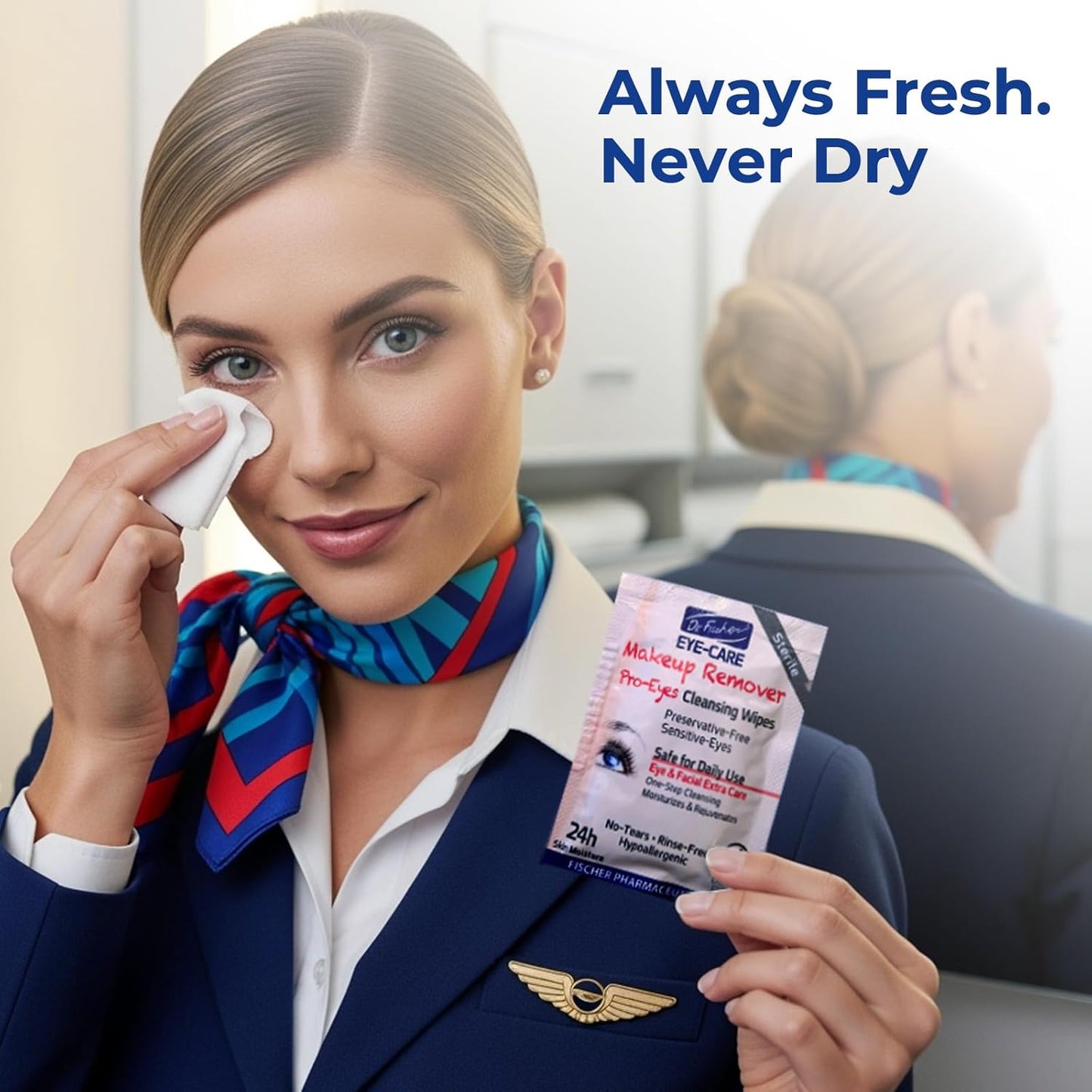 Dr. FIscher Makeup Remover Wipes - Sensitive Skin Formula, Individually Sealed, No Rinse, Eyes and Face Safe (30)