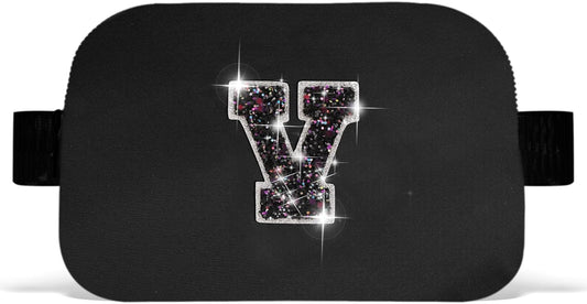 Gifts for Girls & Kids - Birthday Gifts for Daughter & Sister, Essentials for Her, Travel Essentials, Cute Teen Trendy Stuff Waist Packs Belt Bag Crossbody Bag | Black, Initial V