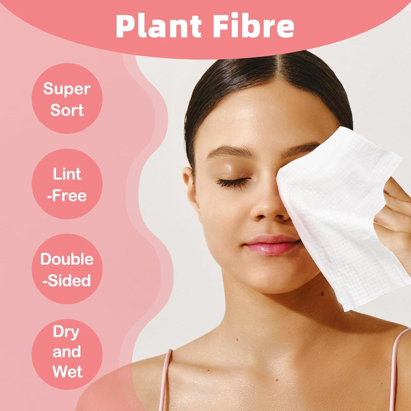 Disposable Face Towels, 10"×12" Facial Towelettes Disposable, Makeup Remover Dry Wipes for Sensitive Skin, Makeup Removing, Cleansing, Nursing, Travel