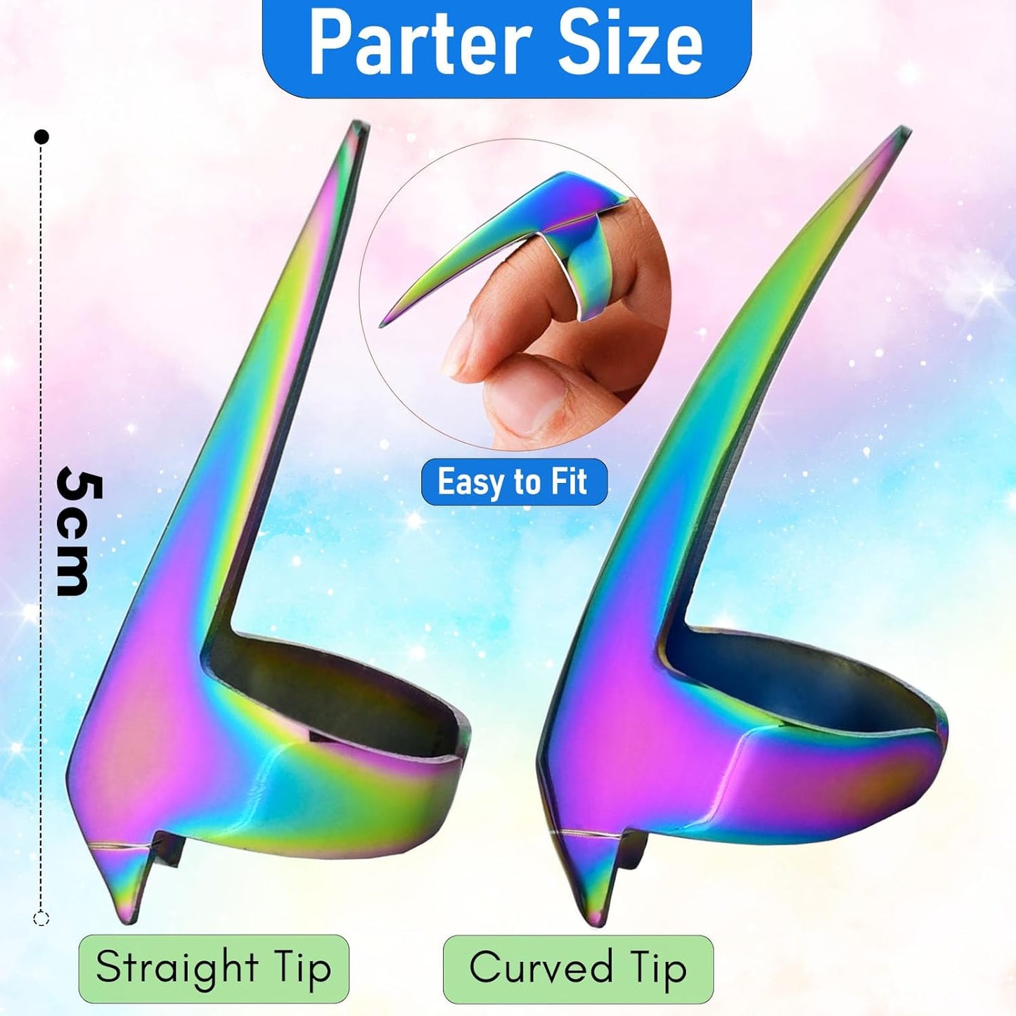 My Hair Tools 2PCS Pro Hair Parting & Sectioning Rings - Stainless Steel Finger Quick Braiding Pick Tool for Precise Styling & Installation of Human Hair Extensions Lightweight Hair Separating Tool