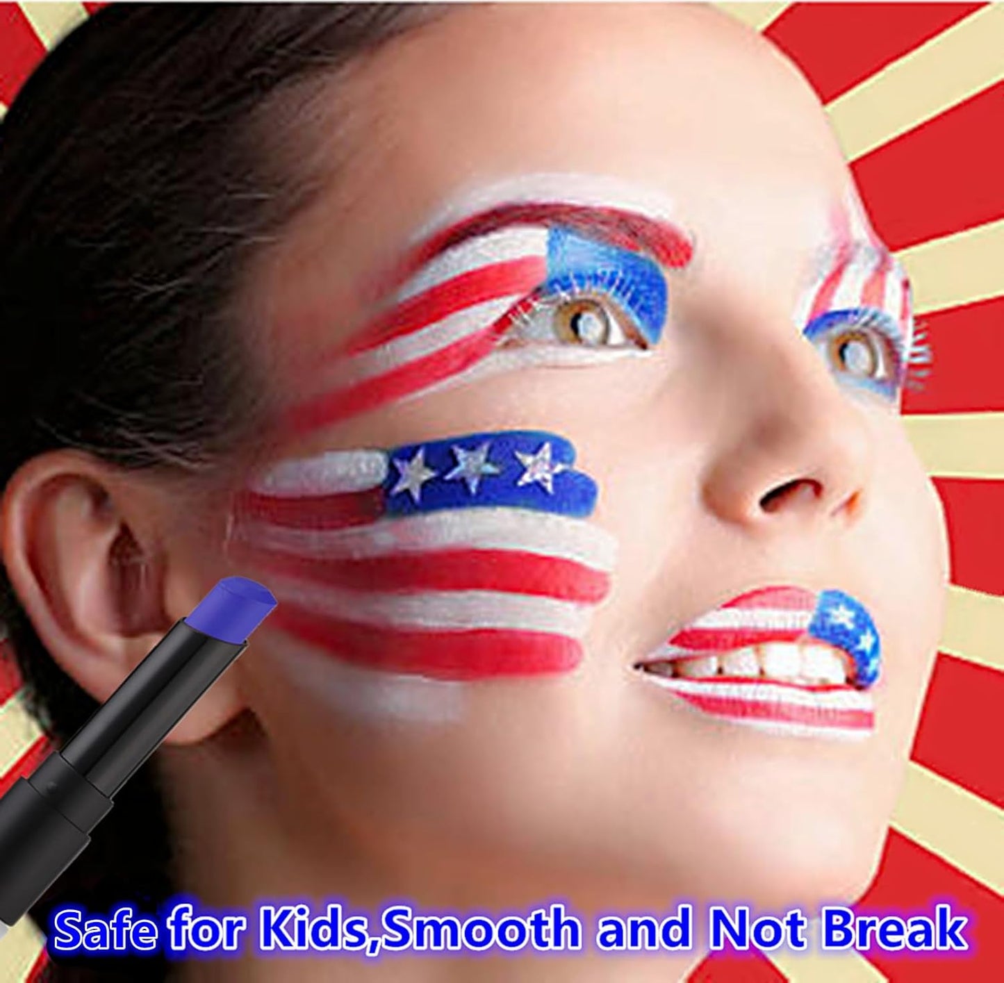 Go Ho Royal Blue Cream-Blendable Face Body Paint Stick,Easy to Color Blue Eye Black,Eyeblack Face Paint Baseball/Football Accessories,Safe Facepaint&Lip Smacking for Halloween Makeup