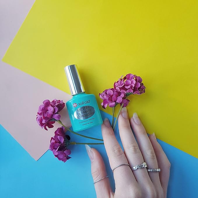 Nail-Aid Biotin Ultimate Strength - Nail Treatment & Strengthener - Clear, 0.55 Fl Oz (08873)