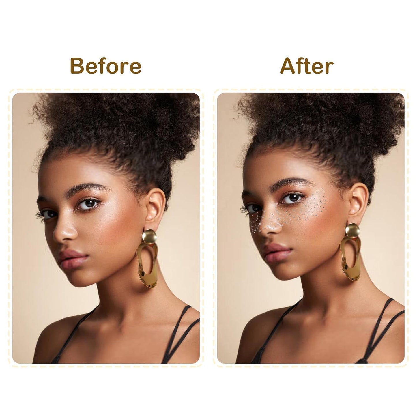 Artlunar 12Pcs Christmas Silver Sparkle Makeup Patches - Body Glitter Stickers for Face and Body, Perfect for Festivals and Parties (Silver),Christmas Makeup Gifts for Women and Girl.