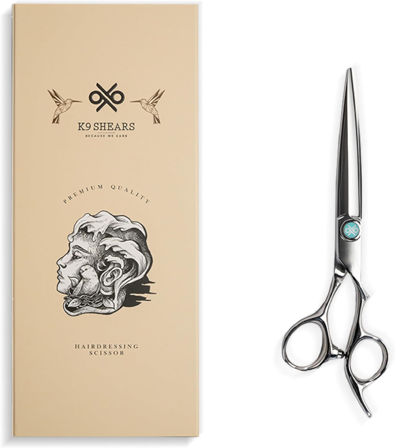 K9 6.5" Hair Scissors for Slide Cutting – Creating Clean, Defined Lines for a Polished haircut, Handcrafted, Ergonomic Handle, Barber Shears Made with Premium VG10 Steel for Superior Durability