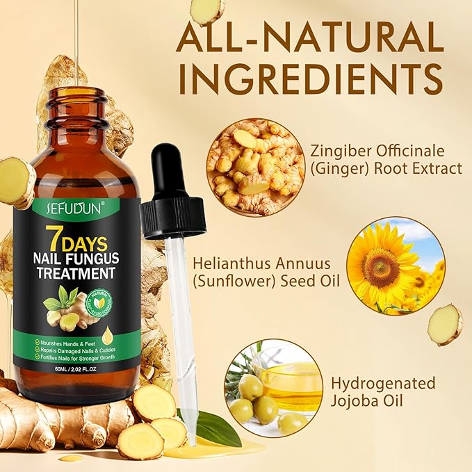 Ginger Nail Treatment, Nail Growth Serum, Ginger Nail Serum, Nail Repair Cuticles Oil, Ginger Nail Oil for Strengthen nails & Promote Nail Growth, Natural Plant Formula