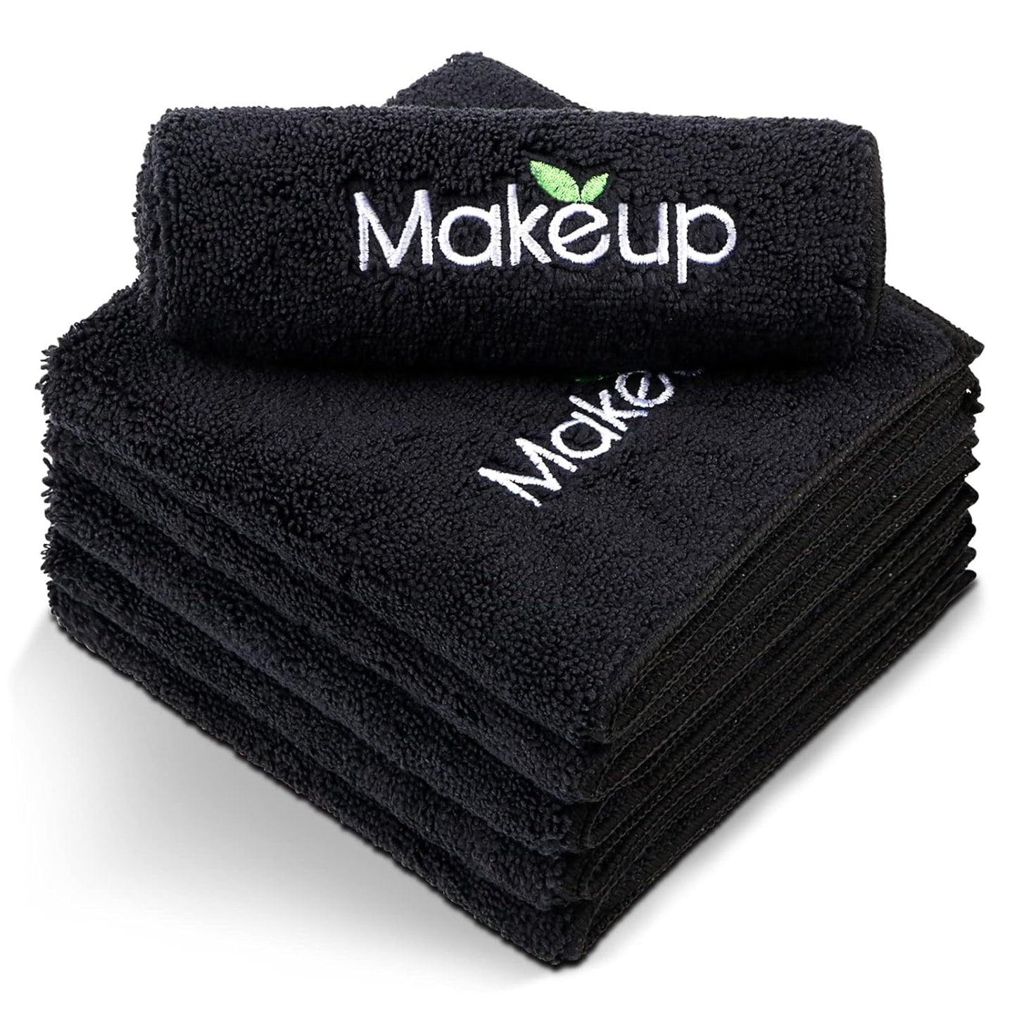 Orighty Microfiber Makeup Remover Cloths - Super Soft, Quick Dry Face Towels for Cleansing, 13 x 13 Inch, 6 Count, Black