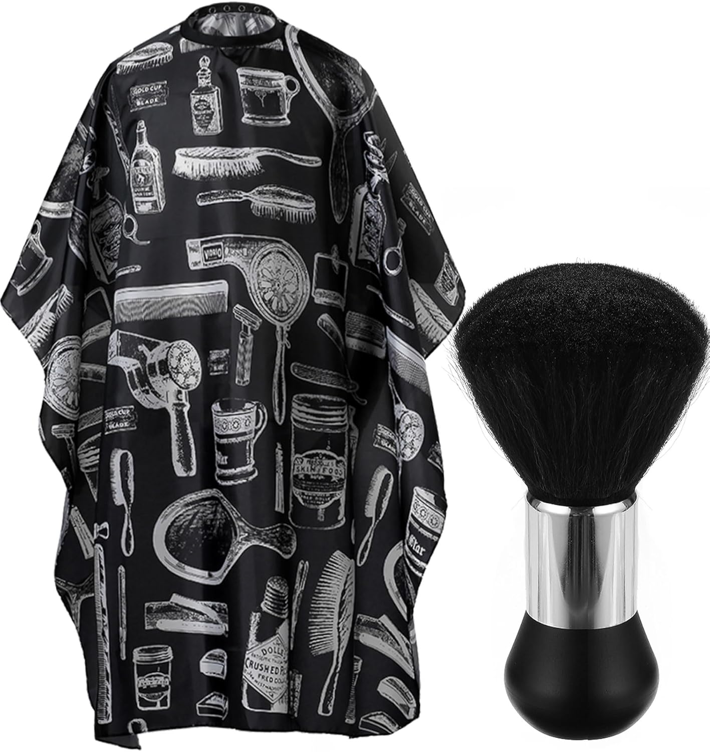 Professional Hair Cutting Cape with Neck Duster Brush, Salon Barber Cape, Hairdressing Accessories (Floral Print)