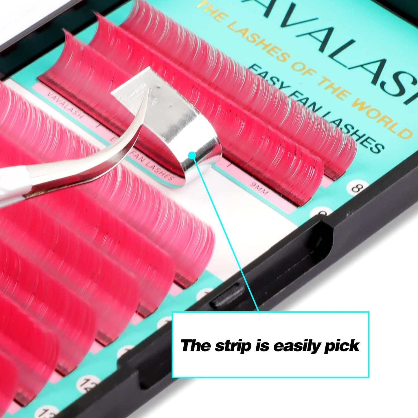 VAVALASH Colored Easy Fan Eyelash Extensions 0.07 CC Curl 13-20mm Mixed Lash Tray Pink Self Fanning Lashes Colorful Volume lash extensions（Pink,0.07-CC-13-20mm）