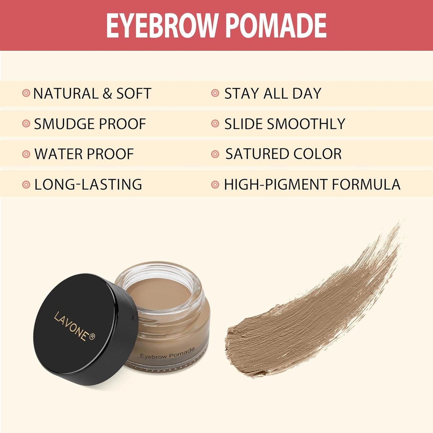 LAVONE Hair-Like Eyebrow Pen Makeup kit, Eyebrow Pencils for Women with Waterproof Microblading Eyebrow Pencil, Eyebrow Pomade, Eyeliner and Eyebrow Brush, Create Full, Natural Brows,Taupe