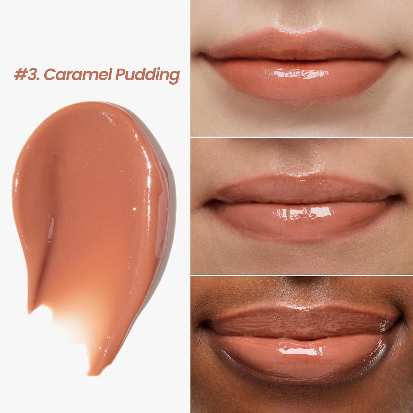 CNP Propolis Jelly Tinted Lipcerin™ - 03 Caramel Pudding, Hydrating Lip Balm & Gloss with Manuka Honey + Hyaluronic Acid, Korean Skincare, 0.3 fl.oz.