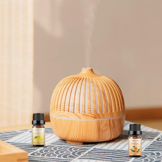 Sedbuwza Lemon Orange Essential Oil Set, Lemon Fragrance Oil Orange Scent Oil Set for Diffuser, Aromatherapy, Massage, Soap, Candle Making 2 x 10 ml