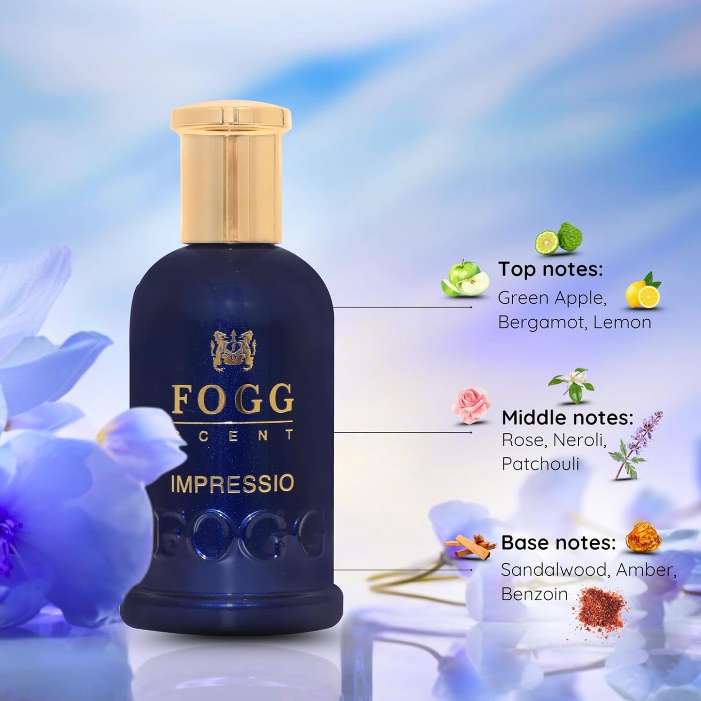 FOGG Impressio Eau de Parfum for Men – Long-Lasting Perfume with Woody & Citrus Notes | Strong, Masculine Fragrance for Office, Party & Daily Wear – 100 ml