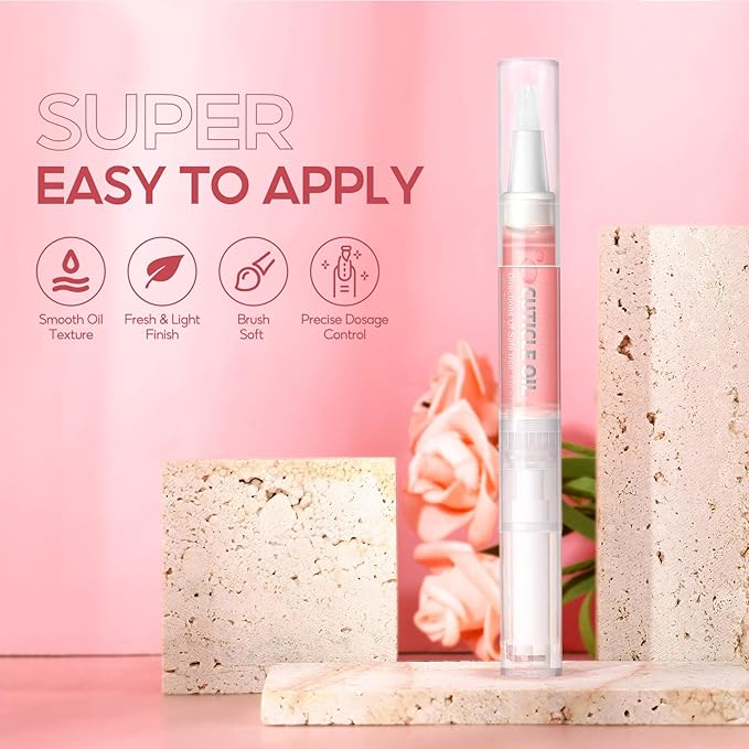 Peacecolor 8Pcs Cuticle Oil Pen for Nails Nail Oil Cuticle Pen for Nourishing Dry Damaged Cuticles Multiple Flavor Cuticle Revitalizer Oil Pen Nail Strengthener Nail Care Kit