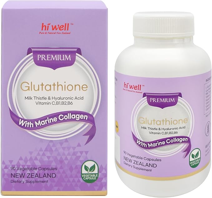 Hi Well Premium Glutathione with Marine Collagen 90 Vegetable Capsule